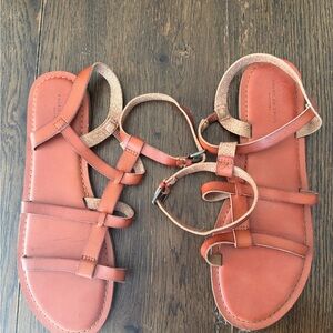 American Eagle Outfitters Women's Burnt Orange Strappy Ankle-Tie Sandals